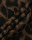 Closeup of Leopard Coffee cotton fabric on Leopard Accent Shorts