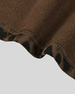 Closeup of straight leg hem and leopard print on Leopard Accent Shorts
