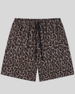 Leopard Accent Shorts in Leopard Light Taupe with relaxed straight-leg silhouette front view