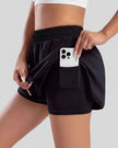 Left side view of Athlesi LiftMove Pocket Active Shorts in white highlighting built-in shorts design
