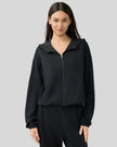 Blackclose up highlighting jacket zip up design