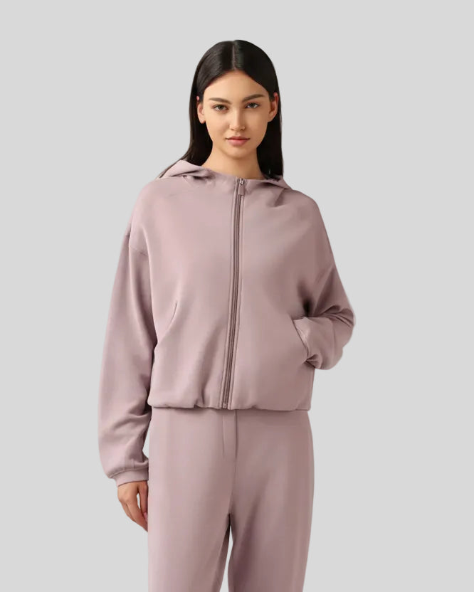 Dusty pink close up highlighting pockets