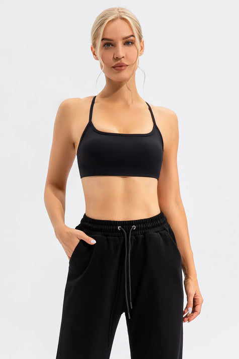 Elevated studio-to-street look with LumaForm Crisscross Sports Bra in Black - Athlesi