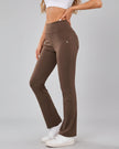 Angled front view of Athlesi MotionEase Everyday active pant in brown