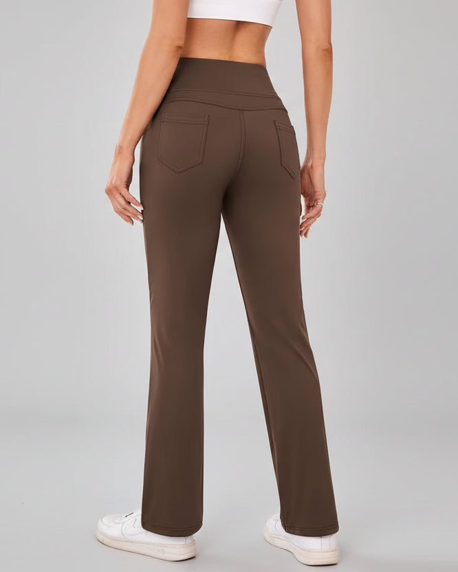 Back view of Athlesi MotionEase Everyday active pant in brown