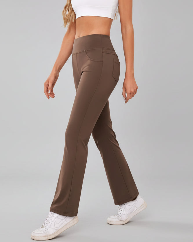 Side view of Athlesi MotionEase Everyday active pant in brown