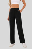 Athlesi MotionEase Relaxed active pant in black, front view
