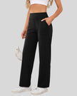 Side view of Athlesi MotionEase Relaxed active pant in black