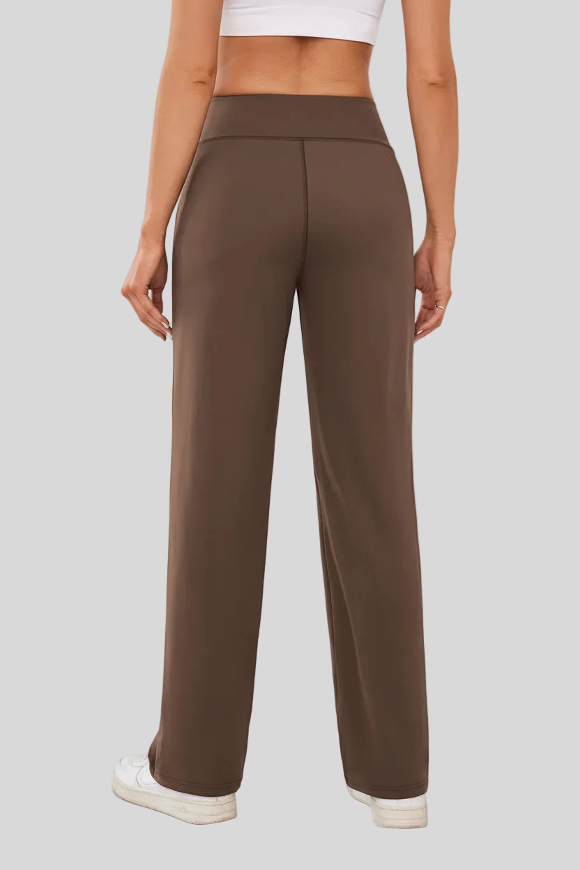 Back view of Athlesi MotionEase Relaxed active pant in brown