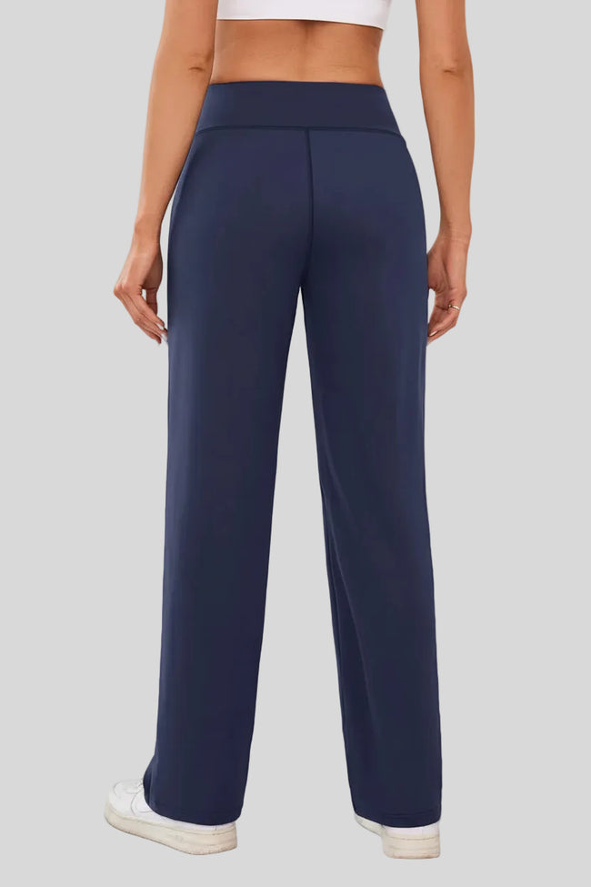 Back view of Athlesi MotionEase Relaxed active pant in dark navy