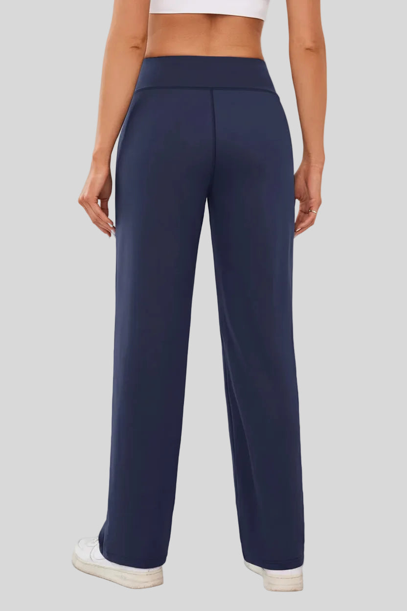 Back view of Athlesi MotionEase Relaxed active pant in dark navy