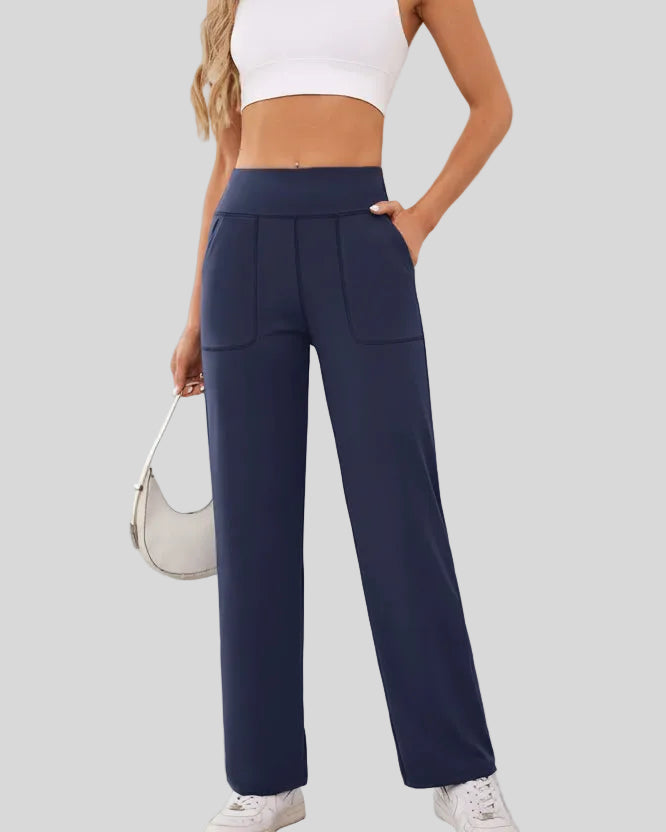 Athlesi MotionEase Relaxed active pant in dark navy, front view