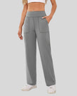 Angled front view of Athlesi MotionEase Relaxed active pant in gray