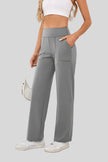 Side view of Athlesi MotionEase Relaxed active pant in gray