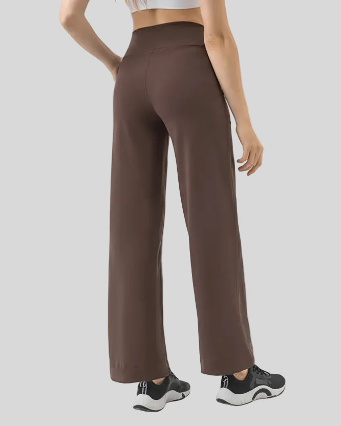 MotionEase Utility Active Pant mocha back view with relaxed leg silhouette
