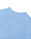 Close-up of the back mock neckline on the MotionFlow Flared Leg Jumpsuit in Blue