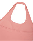Close-up of the back halter neckline on the MotionFlow Halter Jumpsuit in Pink