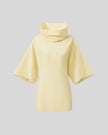 Muse Cowl Tunic in apricot with wide three-quarter sleeves front view