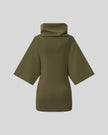 Muse Cowl Tunic in army green with elongated silhouette back view
