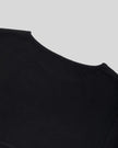 Closeup of back neckline and open-back construction on Nova Tie-Back Tee