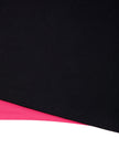 Side detail of Nova Tie-Back Tee showing black cropped silhouette and contrasting Rose Red tie