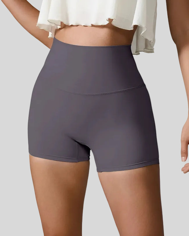 Charcoal seamless high-waist studio short with smooth sculpting fit