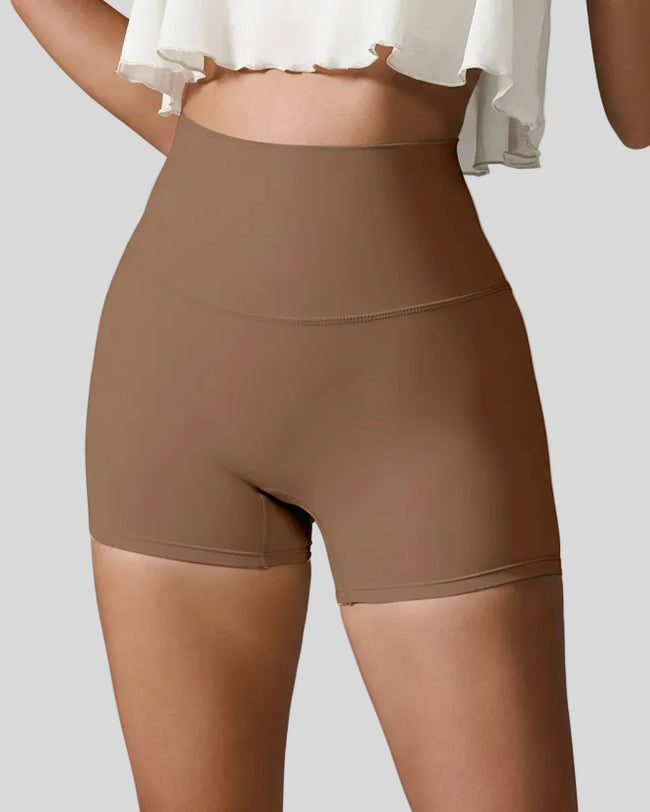 Chestnut seamless high-waist studio short with smooth sculpting fit