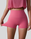 Deep pink seamless high-waist studio short with smooth sculpting fit
