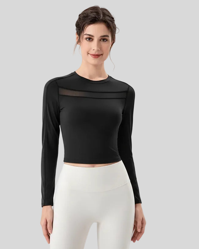 PulseMesh Studio Top black shown from front angle