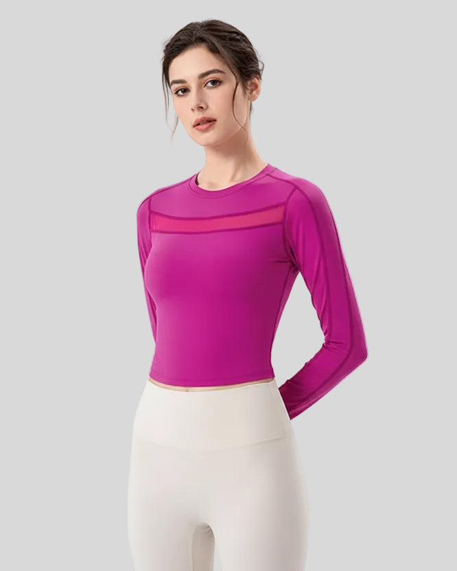 PulseMesh Studio Top red violet shown from front angle