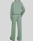 Back view of Athlesi PureMotion Half-Zip Lounge Set in green