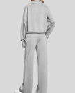 Back view of Athlesi PureMotion Half-Zip Lounge Set in light gray