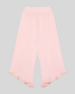 Athlesi QuietForm Wide Leg Pants in Pink, back view showing the wide waistband and relaxed wide-leg silhouette