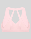 Sculpt Halter Sports Bra in pink with open-back strap design back view