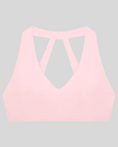 Sculpt Halter Sports Bra in pink with V-neckline front view