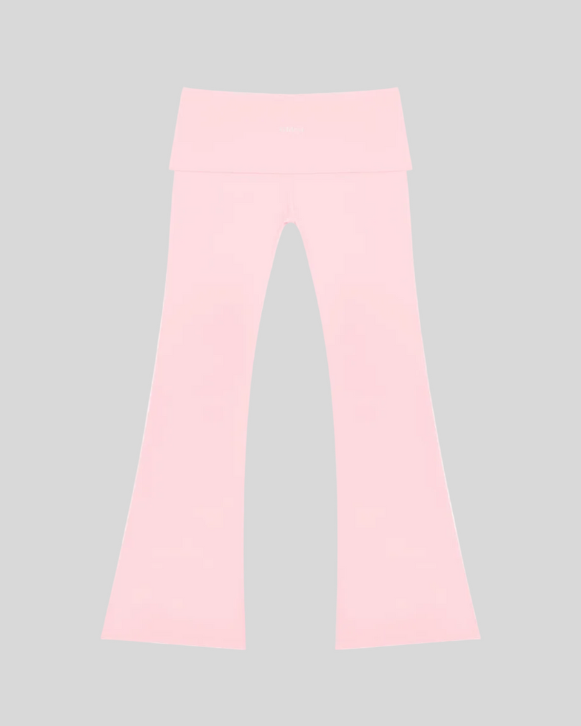 Sculpt Yoga Pants in pink with flared-leg silhouette back view
