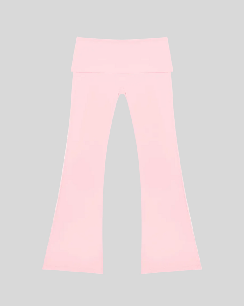 Sculpt Yoga Pants in pink with high-rise fold-over waistband front view