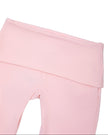 Closeup of high-rise fold-over waistband on Sculpt Yoga Pants in pink