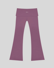 Sculpt Yoga Pants in plum purple with flared-leg silhouette back view