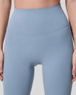 Close-up of seamless waistband and ultra-soft fabric texture in light blue