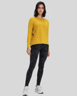 Athlesi SoftFlow relaxed long sleeve active top in mustard, front view