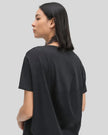 SoftFlow Short Sleeve Active Top in black, back detail close-up