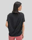 SoftFlow Short Sleeve Active Top in black, back view