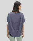 SoftFlow Short Sleeve Active Top in dusty blue, back view