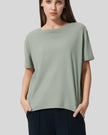 SoftFlow Short Sleeve Active Top in gray, front view