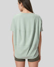 SoftFlow Short Sleeve Active Top in light green, back view