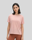 SoftFlow Short Sleeve Active Top in watermelon pink, front view