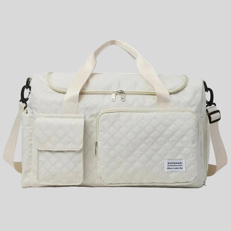 SoftForm Carry Bag in beige with quilted texture and structured design