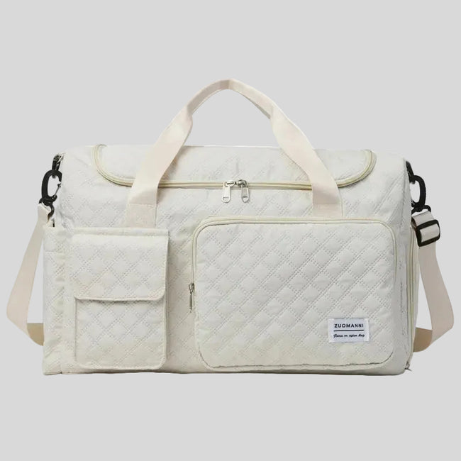 SoftForm Carry Bag in beige with quilted texture and structured design