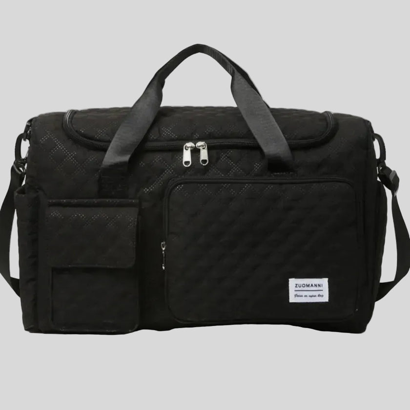 SoftForm Carry Bag in black with quilted texture and structured design